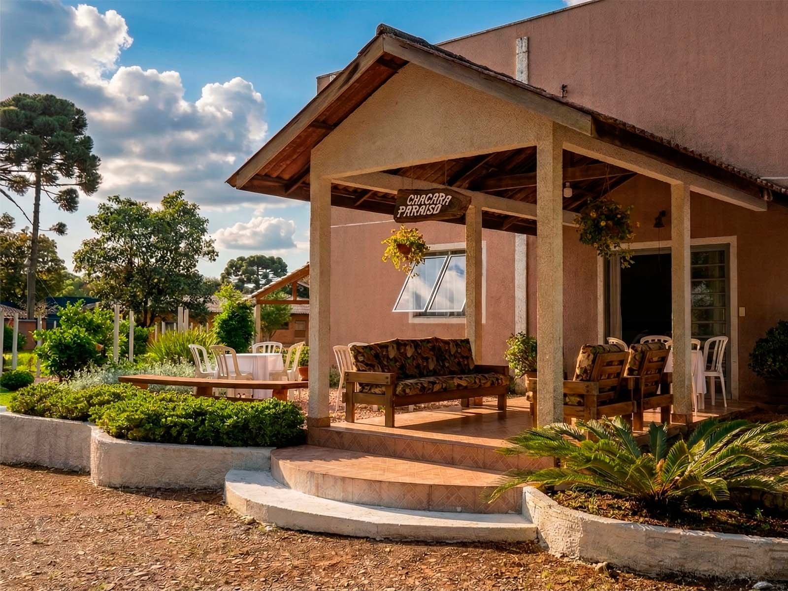 Vista aérea da Chácara Paraíso em Balsa Nova PR